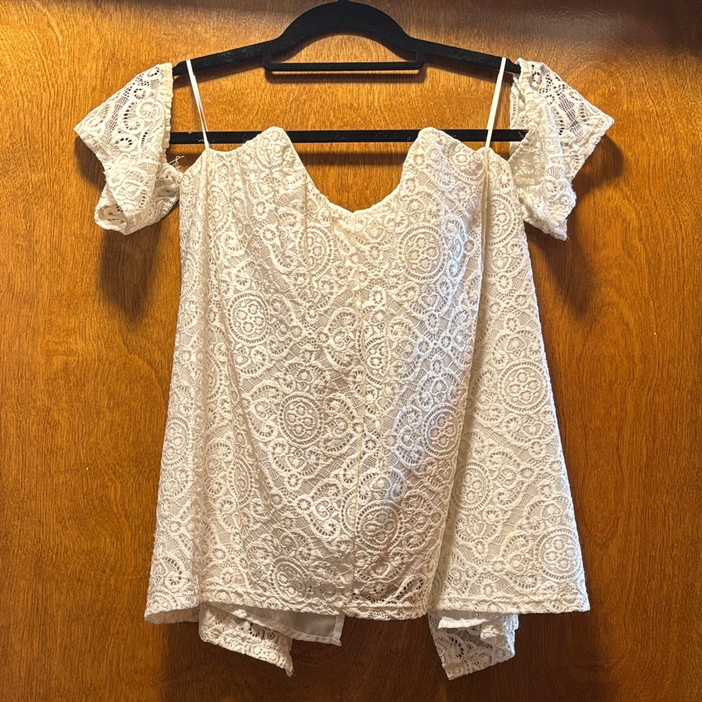 miami White Lace Off-Shoulder Corset top